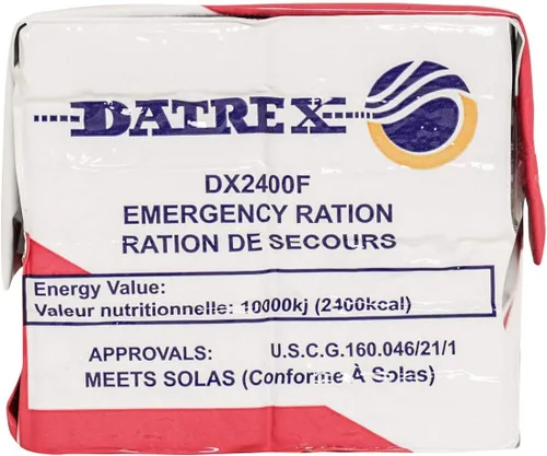 Vista 2 de DATREX. Barras de ración de alimentos en caso de catástrofe o supervivencia, 2400 Calorías por paquete de 12 barras.