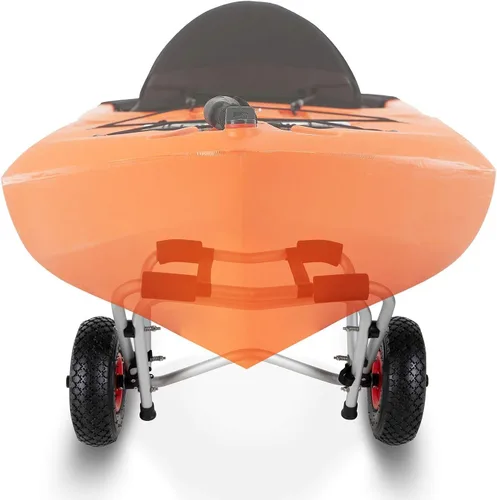 Vista 2 de Carrito de kayak Dolly Wheels Trolley - Transporte de neumáticos de playa para canoas, barcos, asientos en la parte superior, carritos de cupper