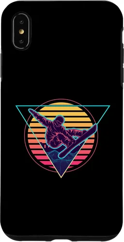 Vista 7 de iPhone 15 Retro Futuristic Snowboarder Synthwave Snowboarding Case