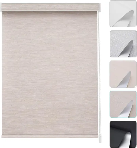 Vista 16 de Changshade Cortinas enrollables de tamaño personalizado con cordón, persianas enrollables para ventanas con filtro de luz y aislamiento térmico