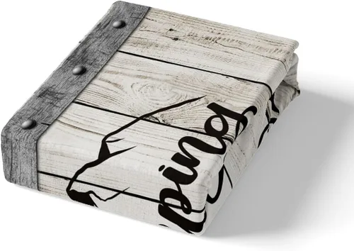 Vista 5 de Manfei Happy Camping - Juego de funda de edredón tamaño individual, funda de edredón con 1 funda de almohada, juego de ropa de cama de madera gris
