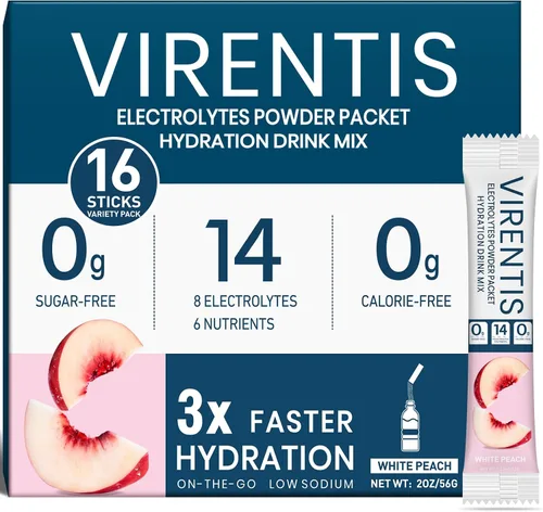 Vista 16 de 16 Sobres de Polvo de Electrolitos Sin Azúcar, Paquetes de Hidratación, Mezcla de Bebida de Electrolitos IV Líquida Diaria para Rehidratación con 8