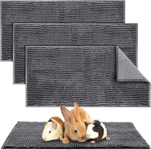 Vista 17 de Amylove 4 piezas de forro para jaula de conejillo de indias, ropa de cama para conejillo de indias, alfombrilla para puerta de perro para patas