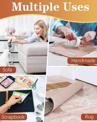 Vista 7 de Cat Scratch Tape 2 rollos – Cinta protectora transparente de doble cara para muebles – 2.5 pulgadas 15 yardas