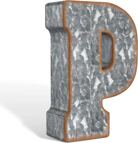 Vista 27 de CraftyCrocodile Números de metal galvanizado de 7" para decoración de pared - Número 3D 0 para colgar y de pie libre - Números de mesa rústicos