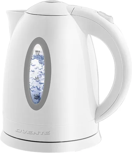 Vista 5 de Ovente Hervidor eléctrico de vidrio, 1.5 litros de vidrio de borosilicato sin BPA, calentador de encimera de ebullición rápida y hervidor eléctrico