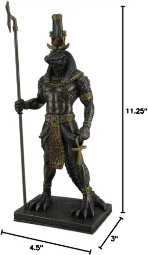 Vista 4 de Veronese Design Sobek - Estatua de cocodrilo egipcio antiguo del dios del Nilo