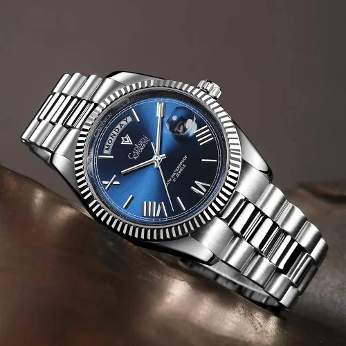 Vista 2 de CADISEN Reloj mecánico automático para hombre relojes casuales para hombre zafiro impermeable