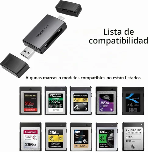 Vista 6 de Lector de tarjetas CFexpress tipo B, USB 3.2 10Gbps hasta 900MB/s