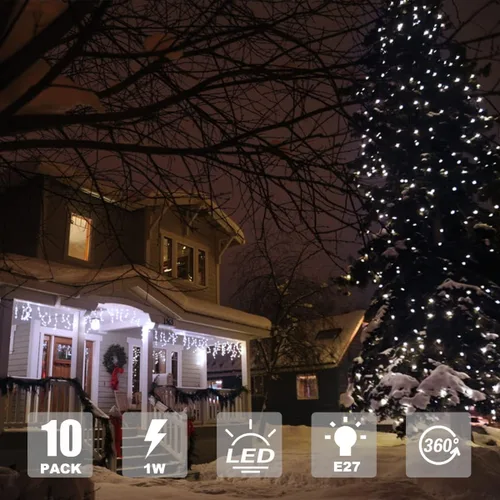 Vista 4 de Bombilla de luz nocturna, bombillas LED de 1 W, bombillas G14 G45 E26, bombillas de ahorro de energía, equivalente a 5 W, blanco frío de 6500 K