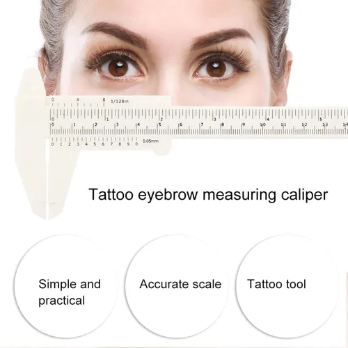 Vista 3 de Regla de cejas, Microblading Ruler Mak USp Herramienta de medición de cejas Microblading DIY Plantilla Microblading Medidor de Microblading