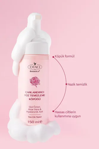 Vista 4 de OTACI Rose Passion - Espuma limpiadora facial, 100% natural, rosa de damasco y aloe vera, lavado facial vegano para limpieza profunda suave