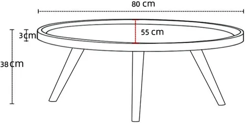 Vista 2 de Mesa de centro de madera moderna para sala de estar Mesa de centro ovalada moderna para sala de estar 32