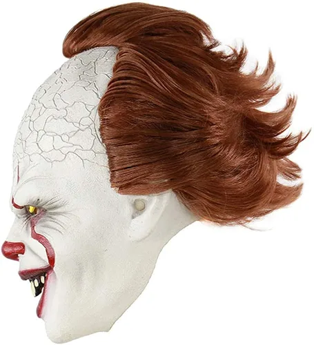 Vista 4 de Máscara de payaso de arte de Halloween película de terror accesorios de cosplay fiesta temática accesorios de mascarada