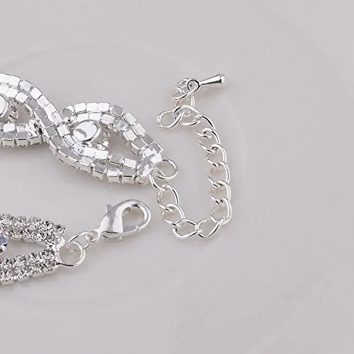 Vista 5 de Long Way - Pulseras de cristal chapadas en oro y plata, de 6.7pulgadas + 2.4pulgadas