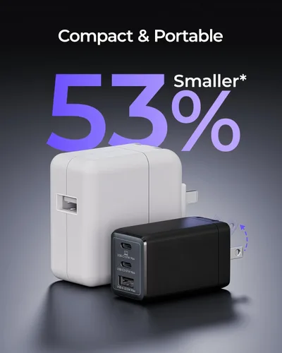 Vista 3 de wegear Cargador USB C de 67W, Bloque de Carga Rápida GaN de 3 Puertos con Enchufe Plegable, Compatible con MacBook Pro/Air, iPad Pro, iPhone