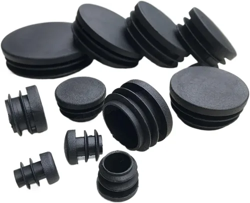 Vista 2 de Tapas redondas de plástico negro de 0.472 in-2.992 in, junta de protección para tapón interior, sellado antipolvo, tapas para muebles de tubería