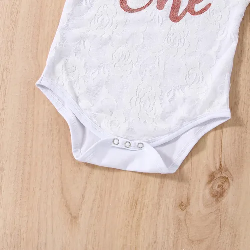 Vista 5 de LYQTloml Conjunto de ropa para bebé niña de primer cumpleaños con falda tutú con diadema