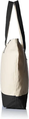 Vista 4 de TBF Bolsa de lona con cremallera grande personalizada con inicial, bolsas de regalo resistentes para mujer