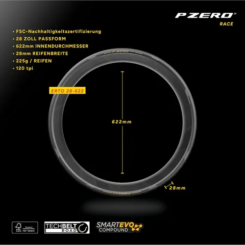 Vista 2 de Pirelli P-Zero Race Folding Road Bike Tyre, 700 x 26c, Black