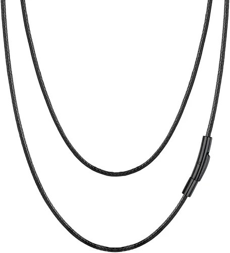 Vista 50 de PROSTEEL Collar de cuero impermeable para hombre, 0.079 in/0.118 in, 16 a 30 pulgadas, con cierre de acero inoxidable, cadena de bricolaje