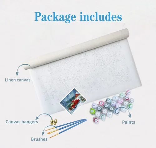 Vista 5 de Eiazuiks Pintura por números para adultos. Pintura de Navidad por números para adultos principiantes, pintura de dibujo con 3 pinceles, lienzo