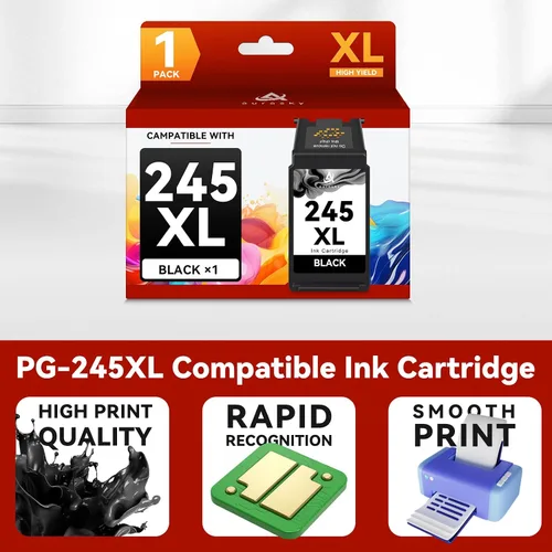 Vista 4 de 245XL - Cartucho de tinta negro compatible con Cannon PG-245 245 XL PG-245XL para Canon PIXMA TR4520 TS302 MG2525 TR4527 TS3322 MG3022 MX490 TS202