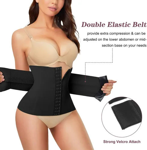 Vista 3 de RDSIANE Entrenador de cintura para mujer, moldeador de cuerpo, control de abdomen, faja deportiva debajo del busto, corsé para entrenamiento