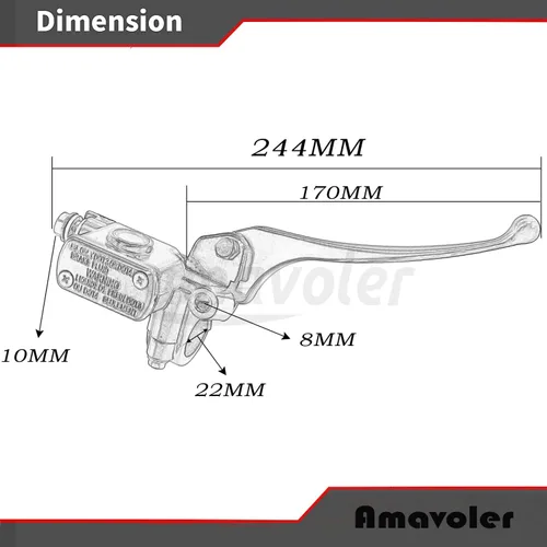Vista 2 de Bomba de palanca de cilindro maestro de freno delantero derecho apta para GY6 50cc 125cc 150cc 250cc Scooter ATV Dirt Pit Bike