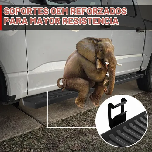 Vista 6 de COMNOVA Estribos Compatibles con Ford F-150 Crew Cab 2004-2014 (4 puertas de tamaño completo), diseño de almohadilla de paso de 6 pulgadas, barras