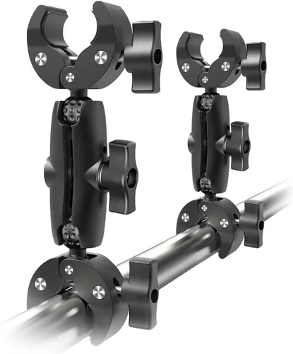 Vista 9 de Soporte de cámara de doble abrazadera: soporte universal para carritos de golf, abrazadera de paraguas, escritorio, cochecitos, vagones, estudio