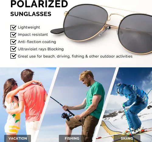 Vista 4 de Womens Sunglasses Polarized UV Protection Mirrored Round Circle Mens Womans Sun Glasses