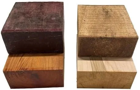 Vista 2 de Paquete combinado de 4, bloques cuadrados de madera dura para bricolaje carpintería para manualidades y proyectos de madera