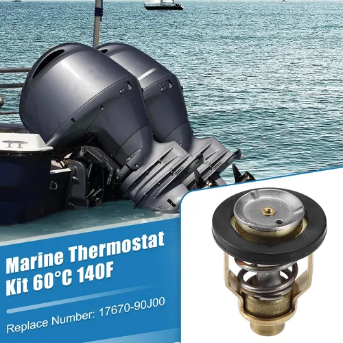 Vista 2 de X AUTOHAUX Kit de termostato marino 60C 140F con sello para Suzuki fueraborda DF80-DF300 para Yamaha Fueraborda F75-F150 HP Termostato Comp Water 60