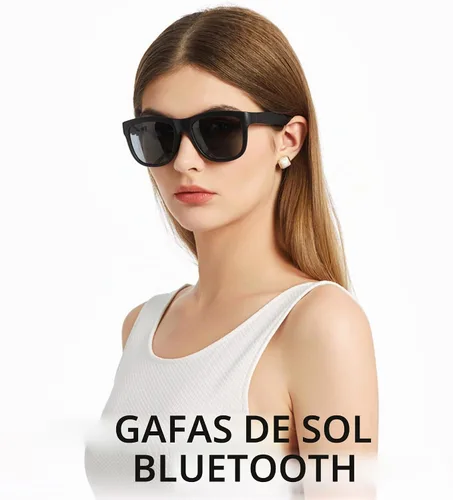 Vista 2 de GS01 Smart Bluetooth Gafas de sol, gafas de sol de audio con altavoz, lente polarizada UV400, música abierta del oído, control táctil Negro