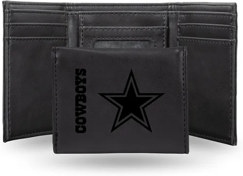 Vista 15 de Rico Industries Billetera marrón con grabado láser de la NFL, Baltimore Ravens, Trifold