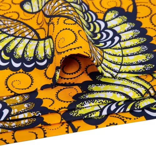 Vista 6 de BintaRealWax Tela africana de 6 yardas de tela tribal con estampado de cera vintage Ankara para coser vestido de fiesta