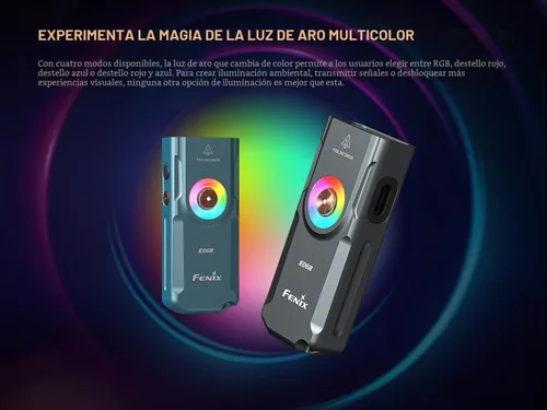 Vista 4 de Fenix E06R - Llavero LED recargable por USB, 700 lúmenes, luz UV/luz negra con estuche EdisonBright (turquesa)