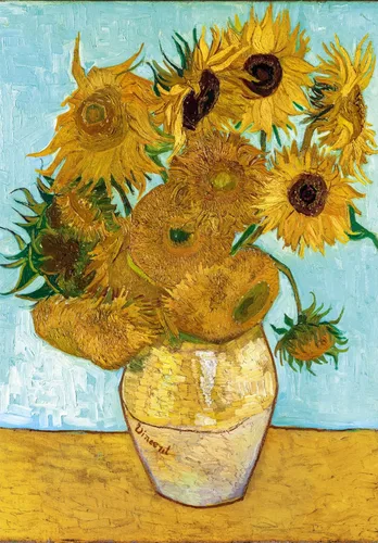 Vista 2 de Clementoni Rompecabezas de 1000 piezas para adultos, Van Gogh, Girasoli Sun Flowers