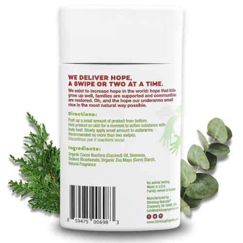 Vista 2 de Stinkbug Naturals - Desodorante en barra orgánico sin plástico y sin aluminio con cedro, eucalipto y aceite de coco, 2.65 onzas, paquete de 1