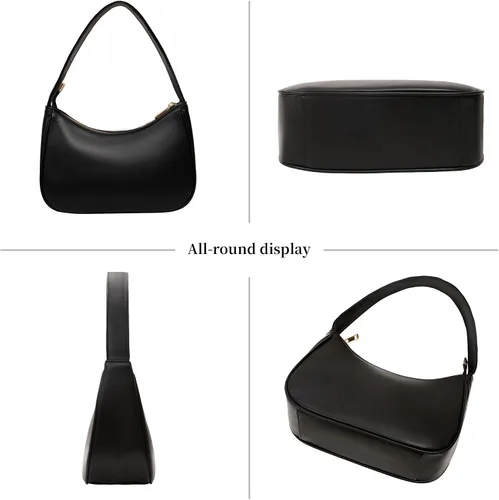 Vista 6 de Bolsos de hombro para mujer, elegante bolso tipo Hobo pequeño con cierre de cremallera