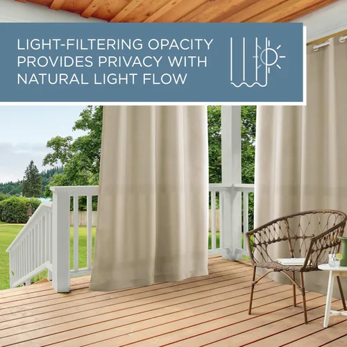 Vista 65 de TOWN & COUNTRY BASICS Cabana Cortinas Sólidas de Peso Pesado para Interiores y Exteriores, Opacidad de Filtrado de Luz con Parte Superior de Ojales