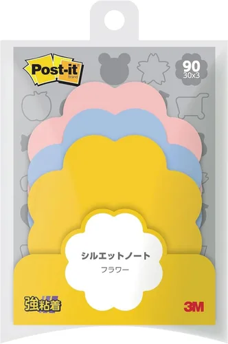 Vista 7 de Post-it SSS-YA2 Notas adhesivas fuertes, diseño de silueta, hortensia 2.7 x 2.7 pulgadas (2.717 x 2.717 in), 30 hojas x 3 almohadillas
