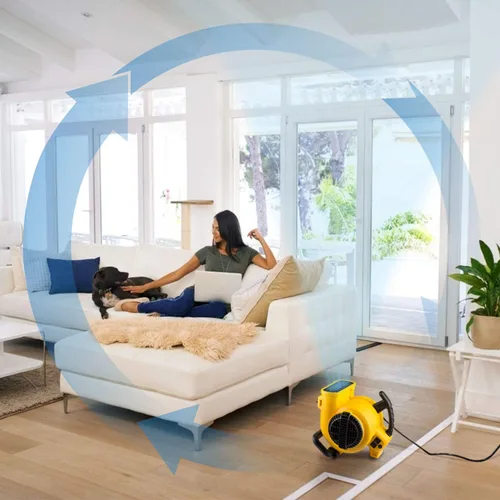 Vista 6 de DEWALT Movedor de Aire Portátil, 276W Ventilador de Piso de 3 Velocidades, Ventilador Soplador Utilitario, 1/5 HP 600 CFM Secador de Piso, Secador