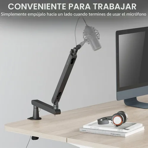 Vista 8 de Sensic SA-30 LP Brazo de micrófono de perfil bajo, soporte de micrófono giratorio de 360°, brazo de micrófono de perfil bajo para transmisión