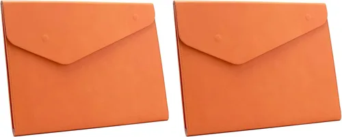 Vista 13 de Carpeta de archivos A4 de cuero PU Portafolio impermeable con cierre magnético invisible, color negro