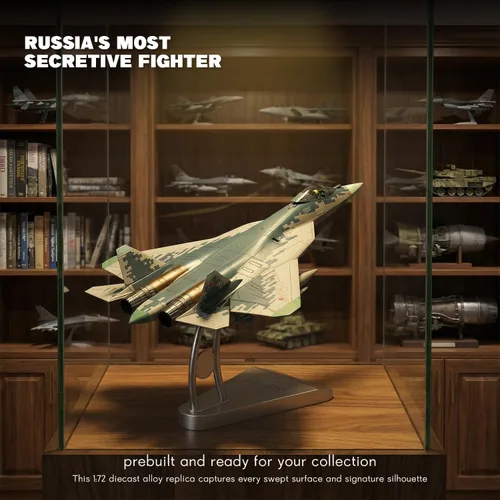 Vista 4 de NUOTIE Sukhoi SU-57 Felon 1/72 Kit de modelo de avión de metal fundido a troquel de aleación de caza ruso de quinta generación, avión militar