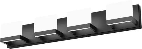 Vista 18 de Tipace - 2 Lámparas regulables de tocador, modernas, de color negro, con luz led arriba y abajo, acrílico blanco esmerilado, para colocarlas