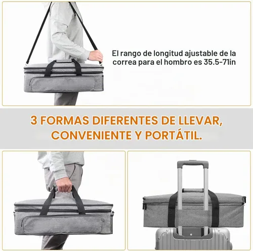 Vista 3 de Luxiv Estuche de transporte para Cricut Maker Bolsa de 2 capas para Explore Gris