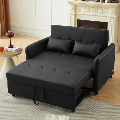 Vista 11 de Sofá cama pequeño para sala de estar o dormitorio, incluye cama extraíble